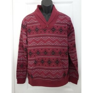 Univibe‎ Mens Maroon Long Sleeve V Neck Stretch Sweater Shirt Size Medium
